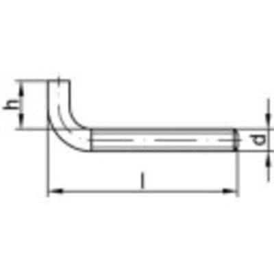 TOOLCRAFT 159602 Rechte schroefhaken 60 mm Galvanisch verzinkt staal 100 stuk(s)