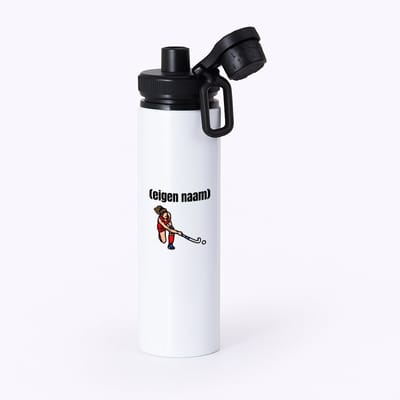 Hacebo® - hockey vrouw met eigen naam waterfles met draaidop zwart - Hockey - atleten - iemand die houdt van hockey - verjaardag - cadeau - kado - water fles - 850ML
