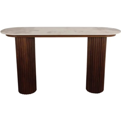 Urban Chique Bijzettafel Keramisch Marmer / Walnootfineer