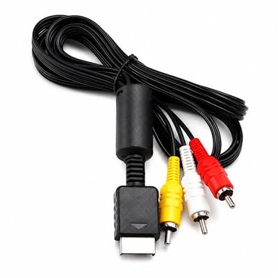 Jumalu AV Kabel voor PlayStation 1, 2 & 3 – PS1 PS2 PS3 RCA AV Kabel – Tulpkabel – Composiet Kabel – 1,75 Meter – Zwart