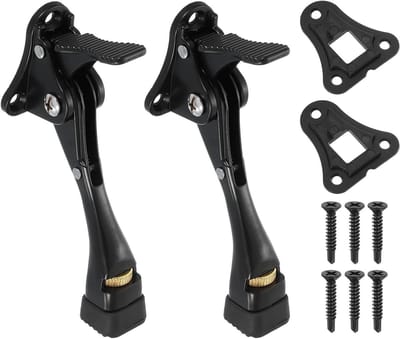Verstelbare 4 inch kickdown deurstopper met rubberen punt en one-touch pedaal, ideaal voor kamers, voordeuren en garages, heavy duty zinklegering