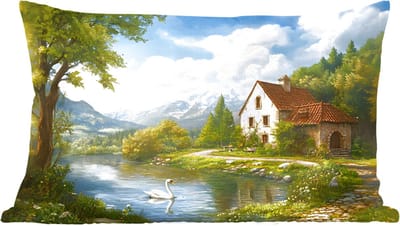 Sierkussens - Kussentjes Woonkamer - 60x40 cm - Zwaan - Bomen - Rust