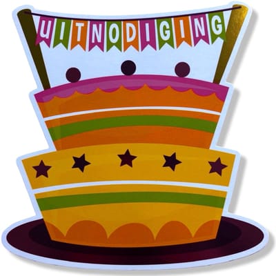Cards & Crafts Taart Uitnodigingen Kinderfeestje - 10 Uitnodigingskaarten met Enveloppen - 300 g/m² - 15,5 x 15,5 cm