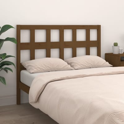 vidaXL - Hoofdbord - 125,5x4x100 - cm - massief - grenenhout - honingbruin