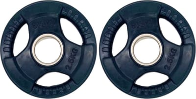 Gym Masters - halterschijf 2,5 kg - bumper plates - vloerbeschermend - PREMIUM - 2 stuks halterschijven - set gewichten 2,5 kg - halter gewichten - halterschijven 50 mm - fitness gewichten - gewichten set - crossfit- bumper plates 50mm - bumperplate