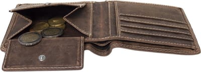 Portemonnee Heren • Portefeuille Heren • Billfold • Leer • Buffelleer • Cognac