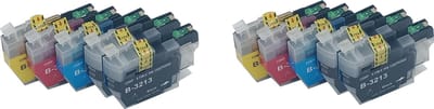 KATRIZ® huismerk inkt voor|Brother 4x LC3213XL zwart+ 2x LC3213XL Cyaan + 2x  LC3213XL Magenta +2x LC3213XL Yellow  | (10stuks) - Met chip