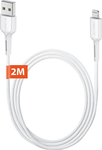 Flexibele USB naar geschikt voor Lightning Kabel - 2 Meter - Snellader geschikt voor Apple CarPlay, iPhone 14, 13, 12, 11, X, 8 - Oplader Kabels