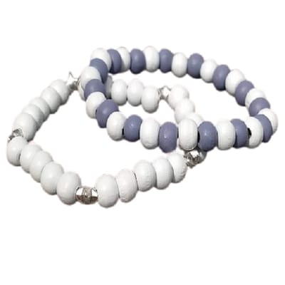 Aanpasbare armband-beads white star
