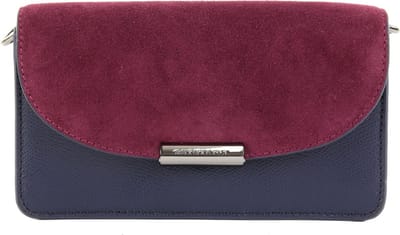 MANDARINA DUCK Leren Avondtas Schoudertas Diana Crossover Dress Blue Blauw Paars