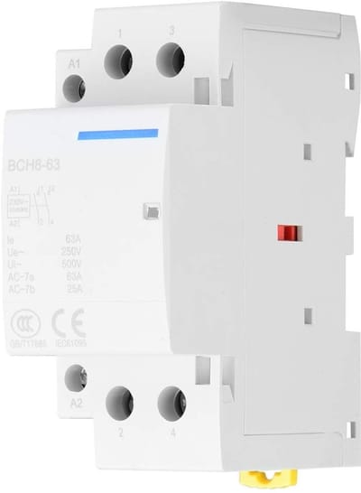 Dailygoody - AC-Schütz - 2 Polig - 63A - DIN-Rail Montage - 220V/230V - Voor Huishoudtoepassingen - Energiezuinig