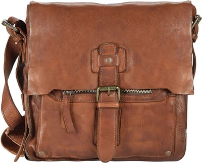 HAROLD'S Leren Schoudertas Submarine Crossbag Cognac Bruine