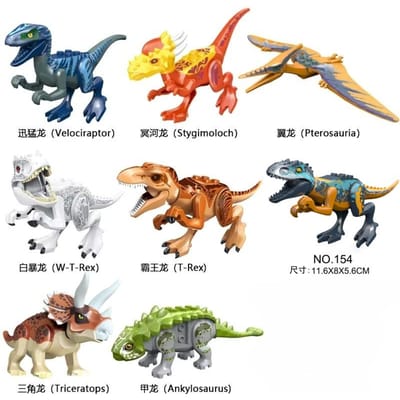 Jurassic Dinosaur World Brutale Raptor T-Rex Triceratops Indominus Rex Model Bouwstenen Dino Velociraptor Figuur Stenen Speelgoed brown