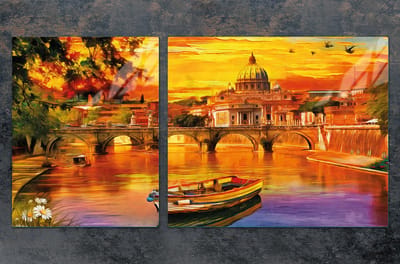 TMK ArtDeko Serie - Snijplank en Beschermplaat - 100x52 cm - Voor alle Soorten Kookplaten - Multifuntioneel Glas