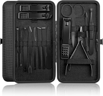 15-delige Manicure Set - Chirurgisch Stalen Nagelknipper & Pedicure Kit met Luxe Reisetui, Professionele Verzorgingshulpmiddelen voor Nagels en Voeten