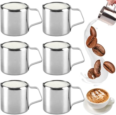 Dailygoods- Melkkannetje 90 ml - Roestvrij Staal - Melkschuimkan - Kleine Melkkan - Hittebestendig - Duurzaam en Veilig