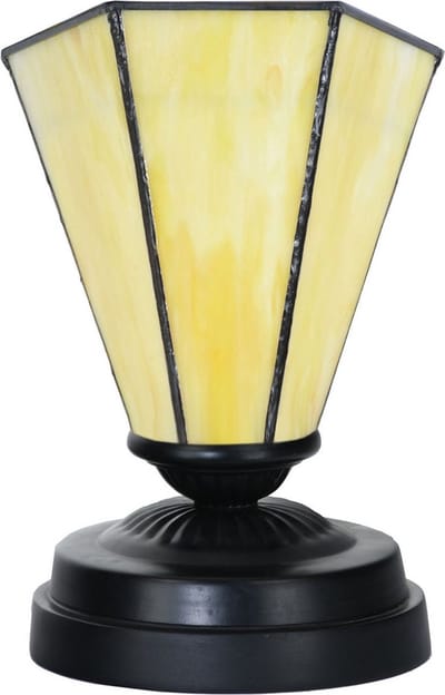 Tiffany lage tafellamp zwart met Narcissus - Art Deco Trade