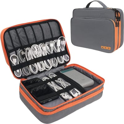 Reis Kabel Organizer Tas - 3 Laags X-Large Capaciteit voor Elektronica Accessoires en Kabels