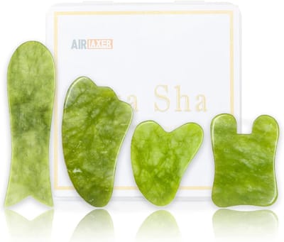 Gezichtsverzorgingsset - Kam stenen - Huidverbetering - 4-delige set - 15.8 cm - Groen