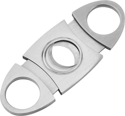 Sigarenknipper - Sigarensnijder - Sigaar Knippen - Ovaal - Metaal - Tot 22 mm dik - Zilver - 1 stuk