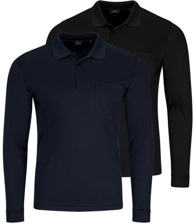 RAGMAN Heren poloshirt 2 pack Basic