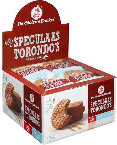 De Molen Banket - Speculaas Torondo's Koeken - 28 x 65 Gram - Verpakt Per Stuk - Sinterklaas