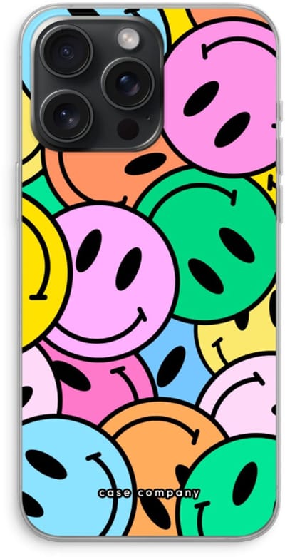 Case Company® - Hoesje geschikt voor iPhone 15 Pro Max hoesje - Smiley N°1 - Soft Cover Telefoonhoesje - Bescherming aan alle Kanten en Schermrand