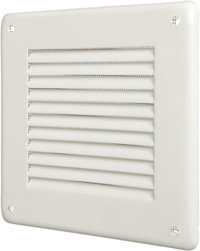 Ventilatie rooster - Rooster plaat - Ventilatie - Met insectennet - 140 x 140 mm - Wit