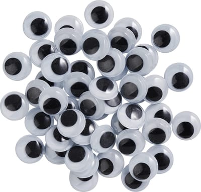 Wiebelogen 50 stuks - Plakogen bewegend - Knutselen met kinderen - Beweegbare pupil - 12 mm diameter
