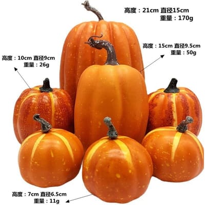 Ornements de citrouille d'Halloween, vente chaude transfrontalière, faux grand modèle de citrouille, accessoires de décoration orange