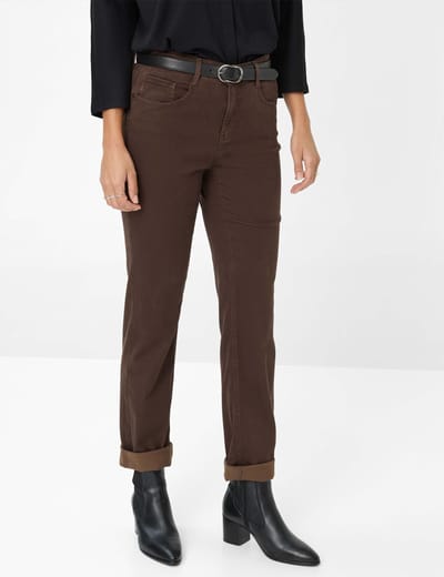Brax Dames Broek  Style MARY DARK CHOCOLATE, donkerbruin, maat 34