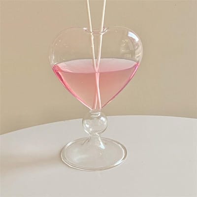 Ins Hartvorm Drinkglazen Sap Melk Thee Kop Glas Water Mok IJskoffie Kopjes Cocktail Tumbler Drinkware 220ml glaswerk 220ml beige