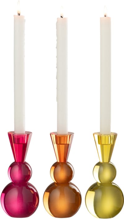 J-Line kaarshouder - glas - mix - 3 stuks