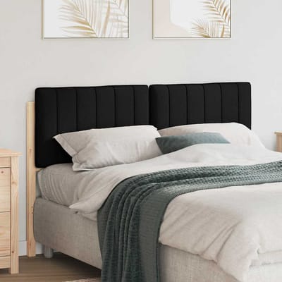 vidaXL - Gestoffeerd - hoofdbord - Bruin - en - Zwart - 140 - cm - Massief - grenenhout