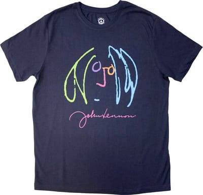 John Lennon - Self Portrait Full Colour Heren T-shirt - XL - Blauw