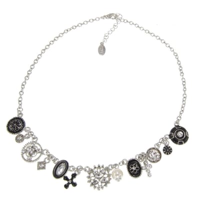 Behave ketting - Diverse hangertjes met steentjes - Mode accessoires - Nikkelvrij - 41,5 cm