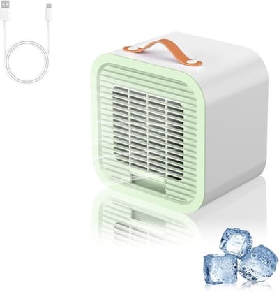 Draadloze airconditioner/ventilator/koeler met waterreservoir, drie ventilatorsnelheden, geschikt voor thuis en op kantoor, kleine tafelventilator, oplaadbaar via USB, slank en draagbaar. Draagbare mini.