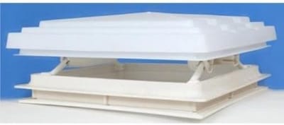 Dakluik Caravan Motorhome - Dakventilatie Camper - Ventilatie Buiten - Met Vliegennet - 280x280mm - Wit