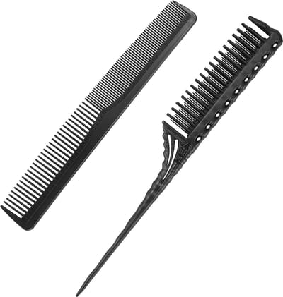 Haarkam - Herenkam stylingkam - Dagelijkse haarverzorging - Antistatisch koolstofvezel - 22 x 3 cm - Zwart
