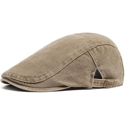 Casquette plate en jean délavé vintage Casquette classique de type gavroche Béret réglable Casquette béret rétro Pour hommes Femmes 56-58cm gray