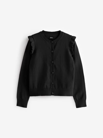 Next - Meisjes - Katoenrijk jersey schoolvest met ruches op de schouders - Zwart