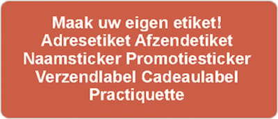 Verzendetiket - oranje - 250 stuks - 21x48mm - rechthoek - gepersonaliseerd - met eigen tekst