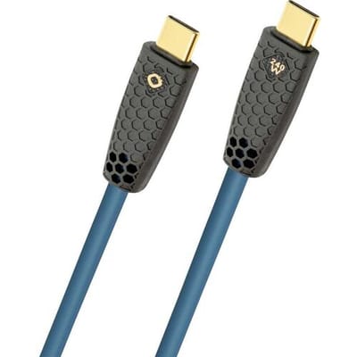 Oehlbach D1C9568 USB-C-kabel USB-C stekker 3 m Petrol Afscherming gevlochten, Vergulde steekcontacten