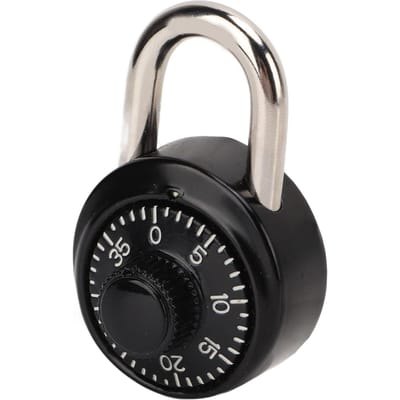 Cadenas à combinaison à cadran étanche Traitement thermique Acier trempé Cadenas de sécurité pour salle de sport black