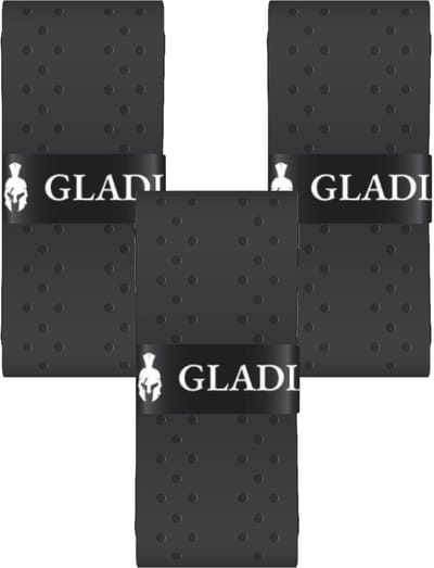 Gladiator geperforeerde Perfo Overgrips - zwart - 3 stuks - tennis - padel - pickleball