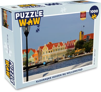Puzzel Kleurrijke huizen bij Willemstad - Legpuzzel - Puzzel 1000 stukjes volwassenen