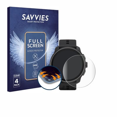 Savvies - Screenprotector voor Suunto Race S - Folie Beschermfolie transparant volledig dekking 4 Stuks