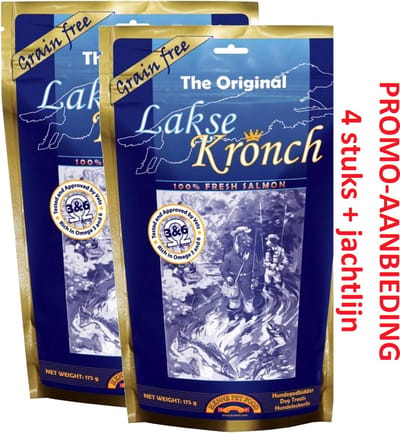Abany Special - 4 x 175 gram + * jachtlijn bij 8 stuks - altijd verse voorraad - Henne - Lakse Kronch - Original 100% verse zalm - graan vrij - zalmsnacks - beloning - koekjes – graanvrij – puppy beloning – trainers