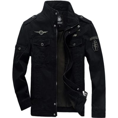 Herfst Casual Jas voor Mannen Katoen Wassen Werkkleding Grote Maat Herenjas 5XL black