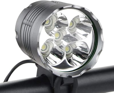 Fietslamp - fietslamp voorlicht - koplamp - fiets voorlicht - 6000 lumen - 5 LED-fietslamp - waterdichte mountainbikekoplamp - Oplaadbare batterij